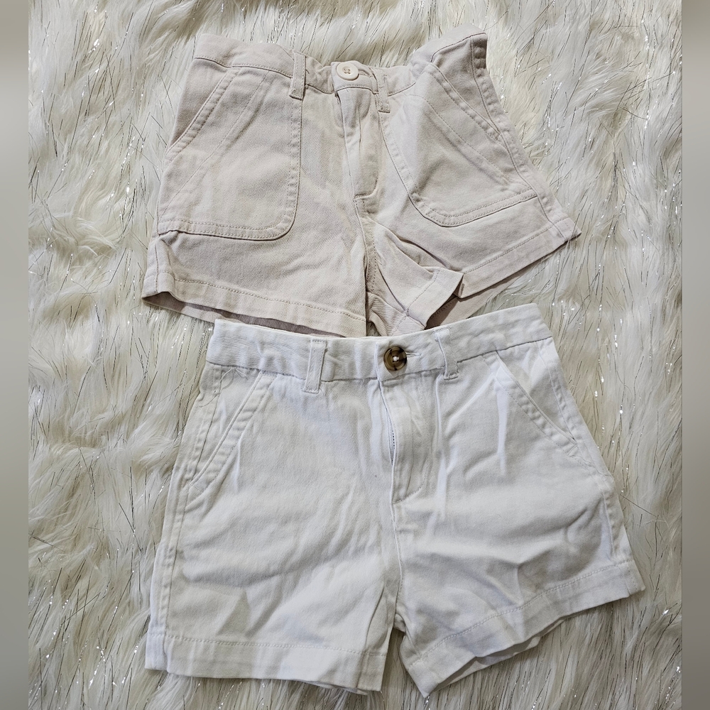 TWO Copper Key Girls Cream and White Pair Of Shorts Sz 7